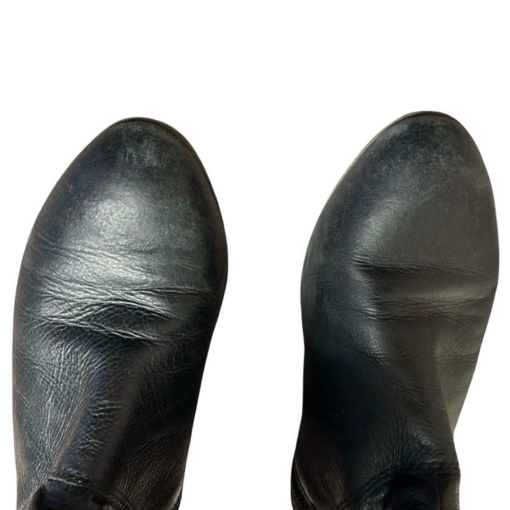 Vintage ALDO Tall Slouchy Boots Black Buckle Moto Riding 7 - Picture 3 of 6